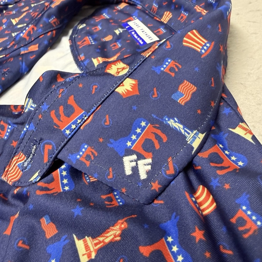 Fore Fathers Polo AOP Mens Large Go Blue Democratic Party Shirt - Picture 7 of 9